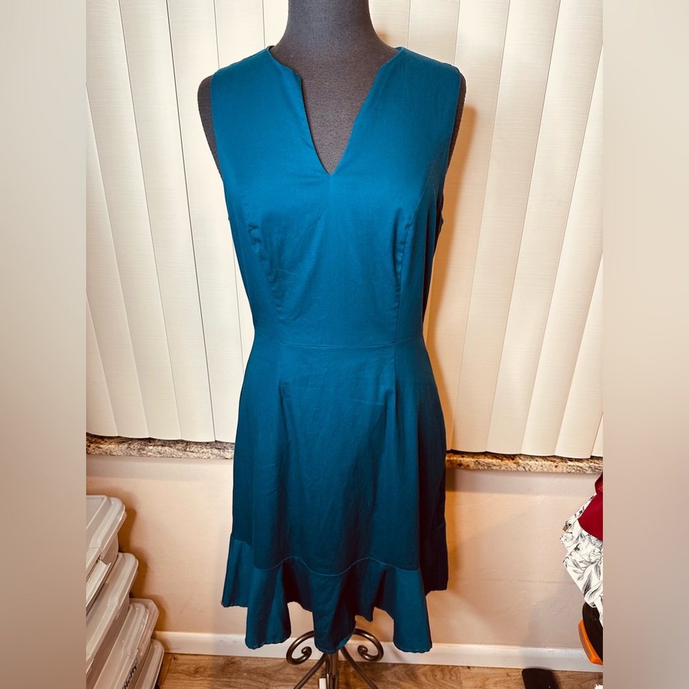Leona Lee Elegant Teal Sleeveless Dress Size Large